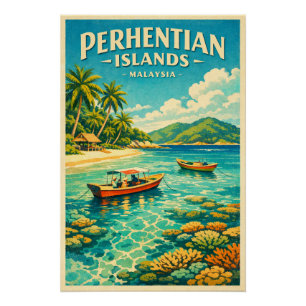 Póster Islas Perhentian, Malasia, en un vibrante