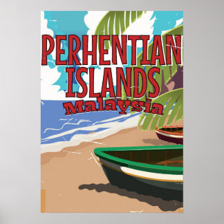 Póster Islas Perhentistas poster de viajes de Malasia