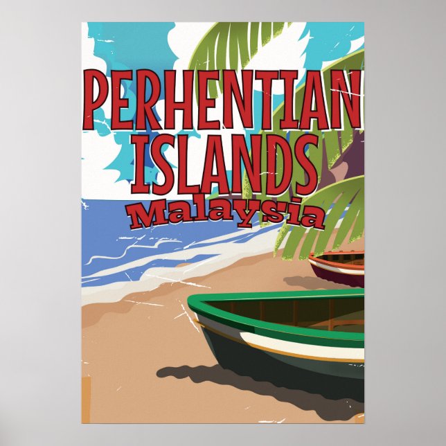 Póster Islas Perhentistas poster de viajes de Malasia (Frente)