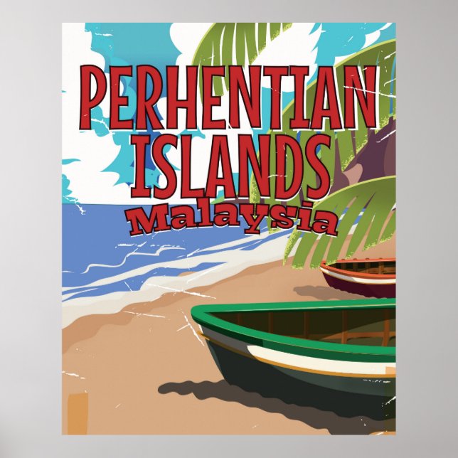 Póster Islas Perhentistas poster de viajes de Malasia (Frente)