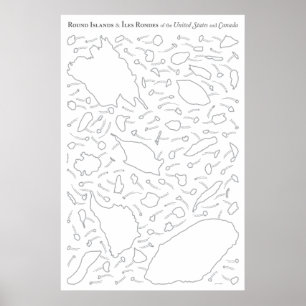 Póster Islas redondas e islas Rondas de Estados Unidos y