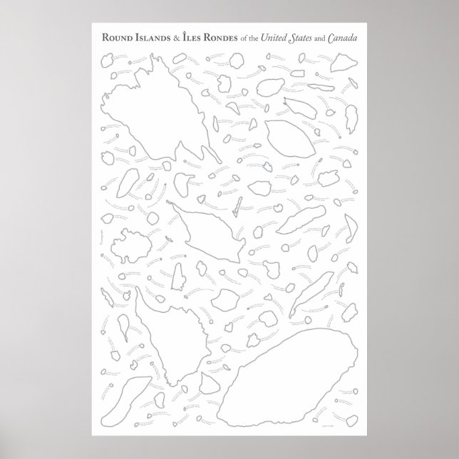 Póster Islas redondas e islas Rondas de Estados Unidos y  (Frente)