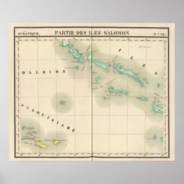Póster Islas Salomón Oceanía no 32 (Frente)