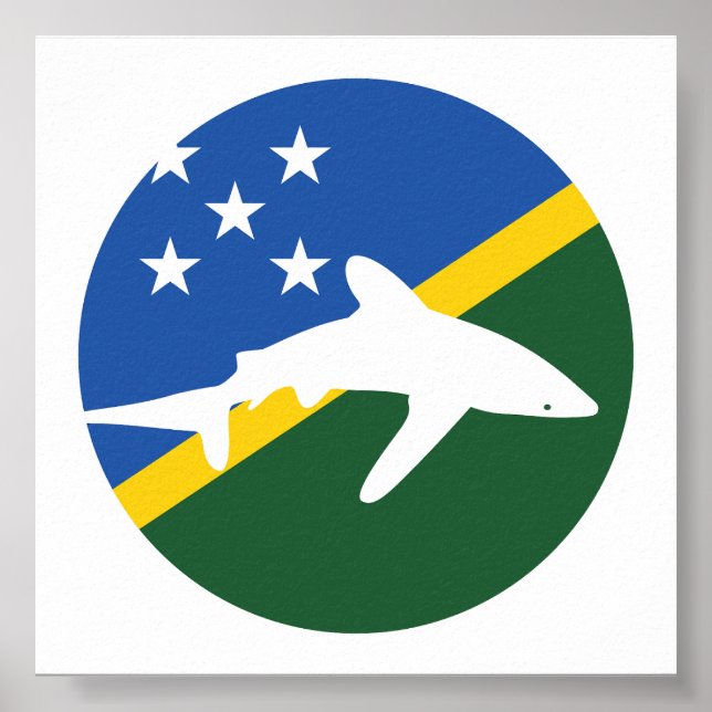 Póster Islas Salomón Tiburón Salomón (Frente)