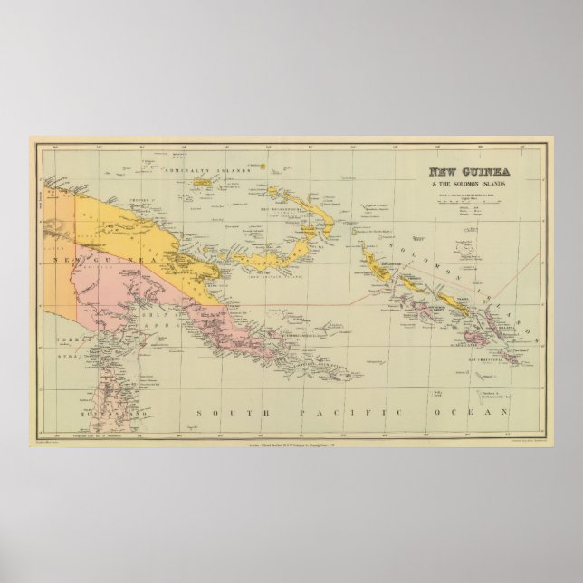 Póster Islas Salomón y Nueva Guinea (Frente)