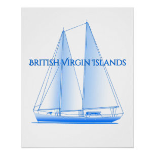 Póster Islas Vírgenes Británicas Costeras Náuticas Vela S