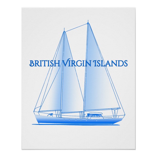 Póster Islas Vírgenes Británicas Costeras Náuticas Vela S (Anverso)