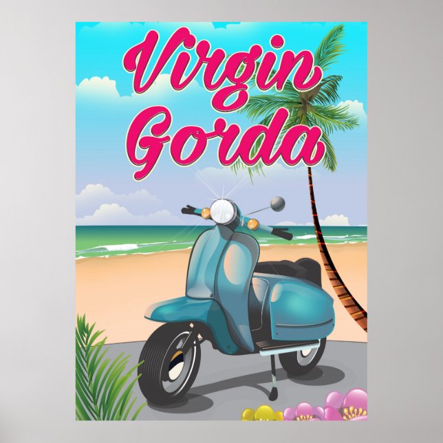 Póster Islas Vírgenes Británicas Gorda (Frente)