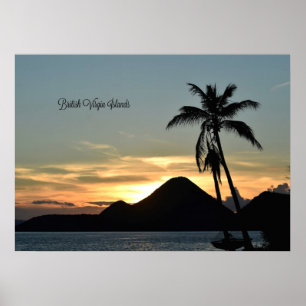 Póster Islas Vírgenes Británicas, Sunset