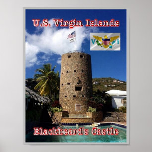 Póster Islas Vírgenes - Castillo de barba negra -