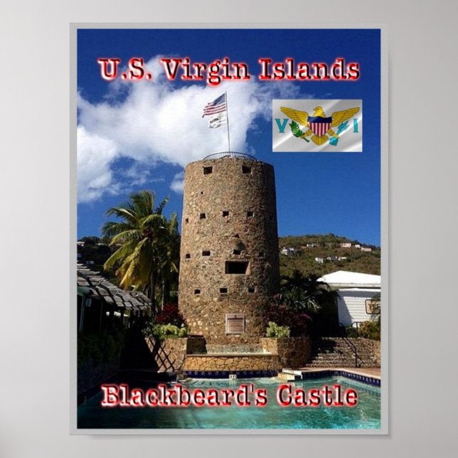 Póster Islas Vírgenes - Castillo de barba negra - (Frente)