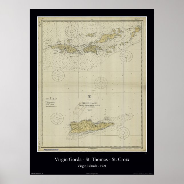 Póster Islas Vírgenes de 1921 (Frente)