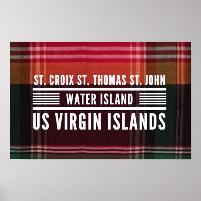 Póster Islas Vírgenes de los EE. UU. USVI St. Croix St. T (Frente)