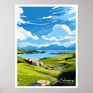 Póster Isle Colonsay Escocia ilustracion Viaje Viaje Vint