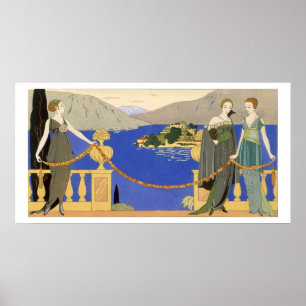 Póster Isola Bella, vestidos nocturnos diseñados por Redf