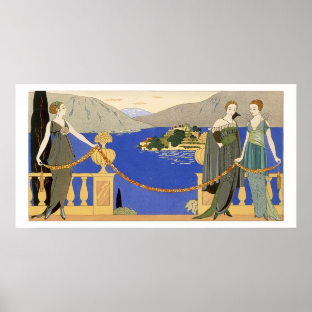 Póster Isola Bella, vestidos nocturnos diseñados por Redf (Frente)