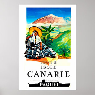 Póster Isole,Canarie,Cartel de viaje
