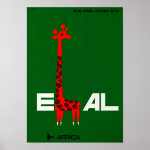 Póster Israel: 1960er/heute - EL AL Afrika Reise ...