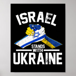 Póster Israel Apoya a Ucrania Bandera Israelí Ucraniana
