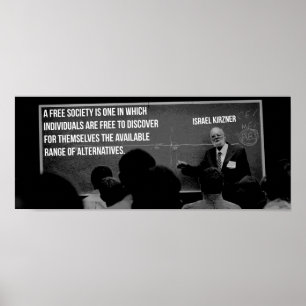 Póster Israel Kirzner Economía liberal austriaca