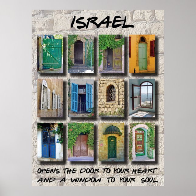 Póster Israel - puertas y ventanas (Frente)