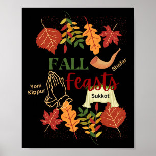 Póster Israel Yisrael Fall Fiesta Shofar Sukkot Yom Kippu
