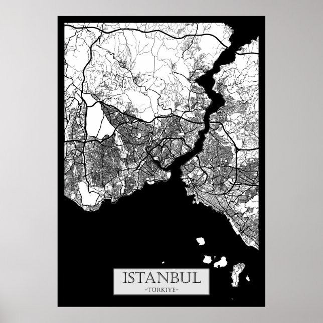 Póster Istanbul Türkiye Map (Frente)
