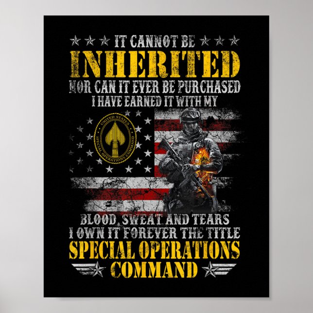 Póster It Cannot Be Inherited Special Operations Command  (Frente)