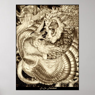 Póster IT IS FINISHED - Lion Of Judah Vs. Winged Serpent