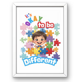 Póster It’s OK to Be Different Autism Support poster