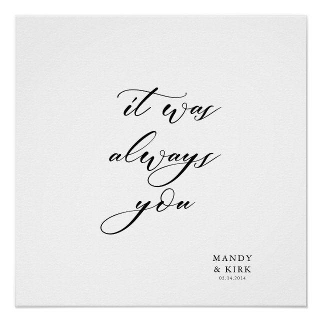 Póster It Was Always You Wedding Backdrop Banner  (Anverso)