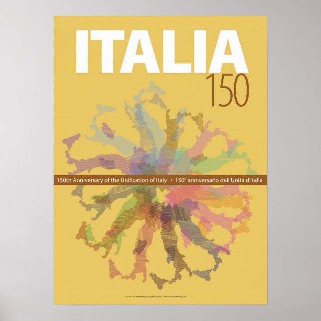 Póster Italia 150° Aniversario de la Unificación (Frente)