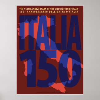 Póster Italia 150° aniversario del Poster de la Unificaci