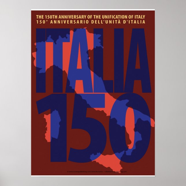 Póster Italia 150° aniversario del Poster de la Unificaci (Frente)