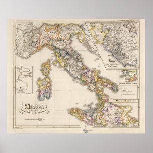 Póster Italia a su división eclesiástica