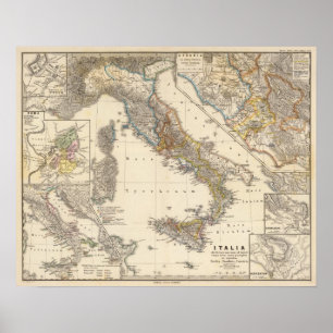 Póster Italia adiectis iis