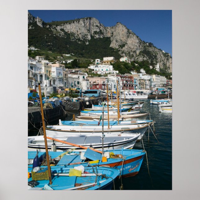 Póster ITALIA, Campania (Bahía de Nápoles), CAPRI: Marina (Frente)