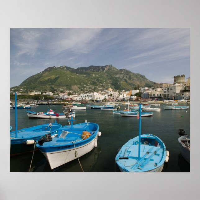 Póster ITALIA, Campania, (Bahía de Nápoles), ISCHIA, FORI (Frente)