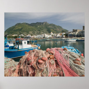 Póster ITALIA, Campania, (Bahía de Nápoles), ISCHIA, FORI