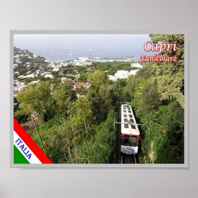 Póster Italia - Campania - Capri - El Funicular - (Frente)
