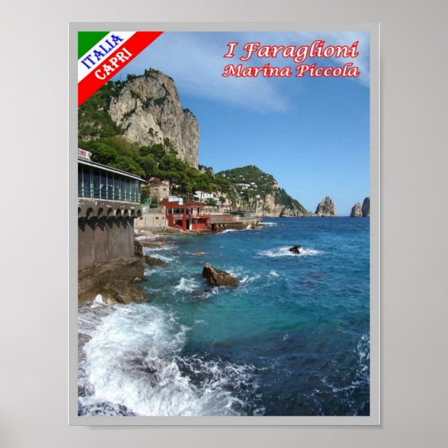 Póster Italia - Campania - Capri - Marina Piccola - (Frente)