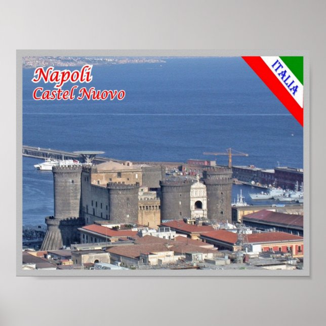 Póster Italia - Campania - Nápoles - Castel Nuovo - (Frente)