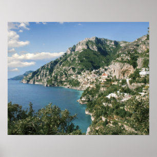 Póster Italia, Campania, Península Sorrentina, Positano,