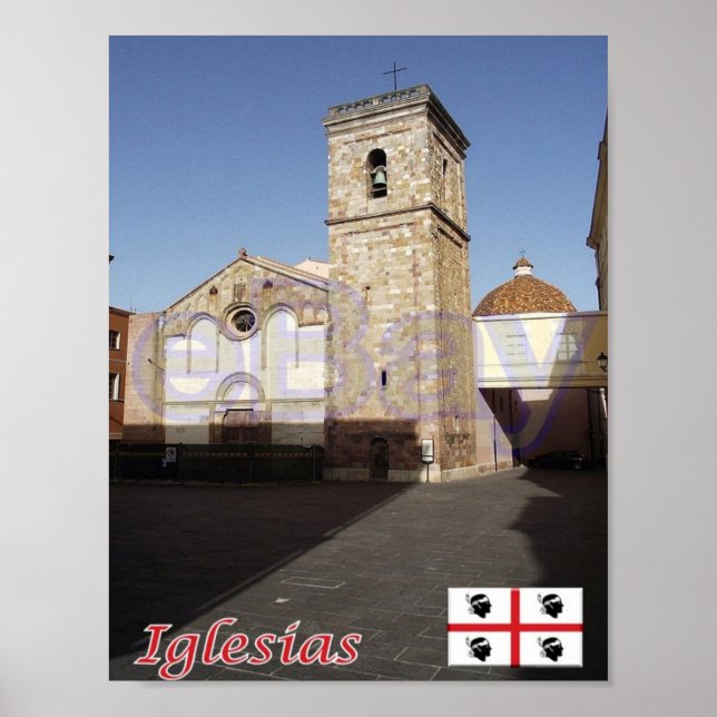 Póster Italia - Cerdeña - Iglesias - Catedral (Frente)