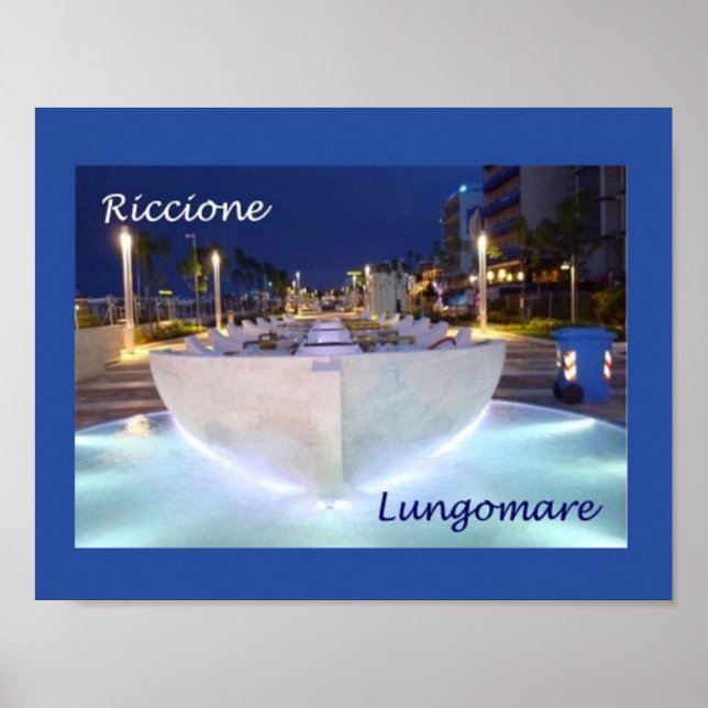 Póster Italia - Emilia Romagna - Riccione - paseo marítim (Frente)