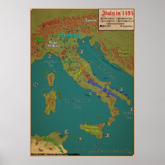 Póster Italia en 1494