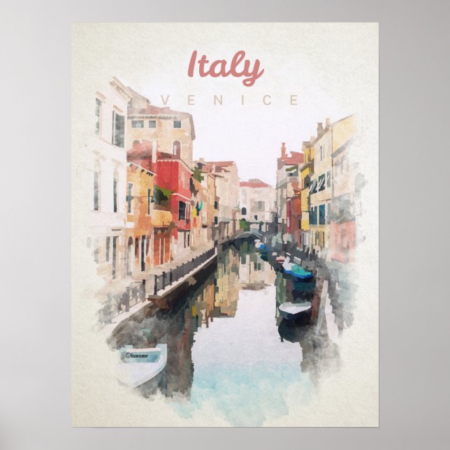 Póster Italia en acuarela (Frente)