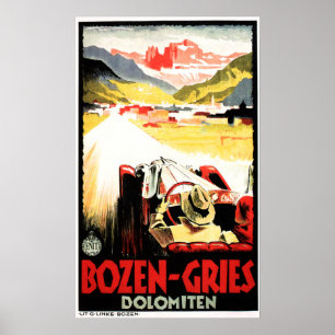 Póster Italia ensordecedora GRITA Carreras de autos de é