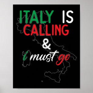 Póster Italia está llamando y debo ir I Aniversario I Me
