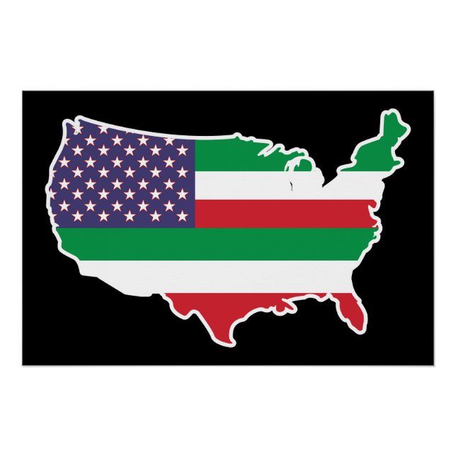 Póster Italia-Estados Unidos de América (Anverso)